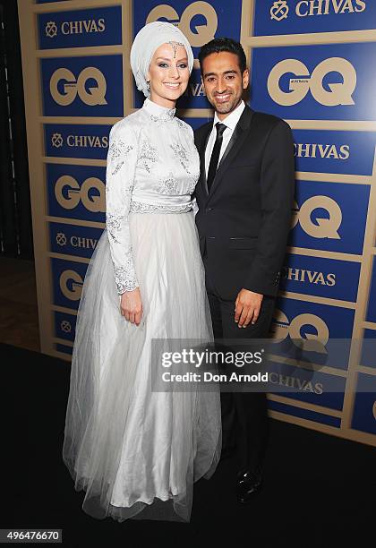 Susan Carland and Waleed Aly arrive ahead of the 2015 GQ Men Of The Year Awards on November 10, 2015 in Sydney, Australia.