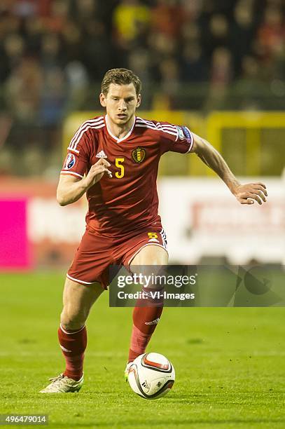 Jan Vertonghen of Belgium during the UEFA EURO 2016 qualifying match between Belgium and Cyprus on March 28, 2015 at the Koning Boudewijn stadium in...