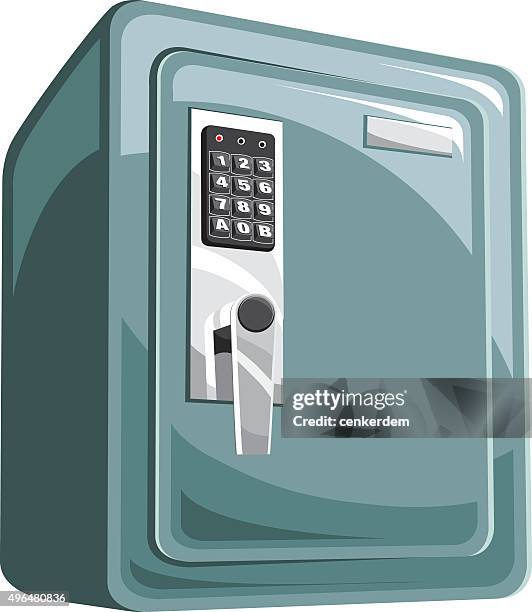 ilustrações de stock, clip art, desenhos animados e ícones de vector strongbox - door close button