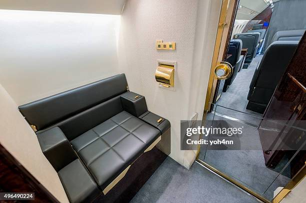 luxury aircraft restroom - airbus concept cabin stock pictures, royalty-free photos & images