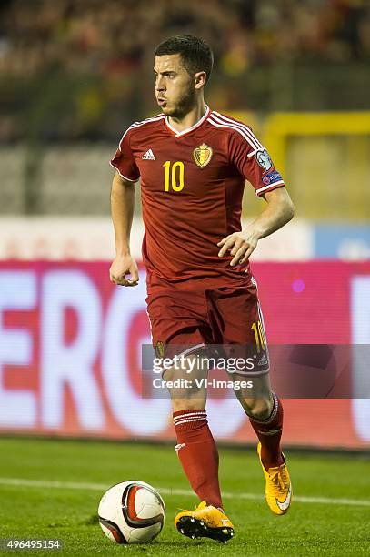 Eden Hazard of Belgium during the UEFA EURO 2016 qualifying match between Belgium and Cyprus on March 28, 2015 at the Koning Boudewijn stadium in...