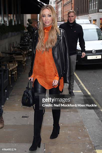 Lauren Pope seen arriving at The Soho Sanctum Hotel on November 10, 2015 in London, England.
