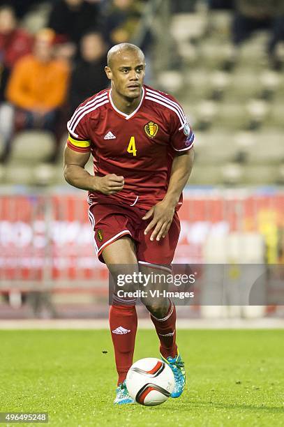 Vincent Kompany of Belgium during the UEFA EURO 2016 qualifying match between Belgium and Cyprus on March 28, 2015 at the Koning Boudewijn stadium in...