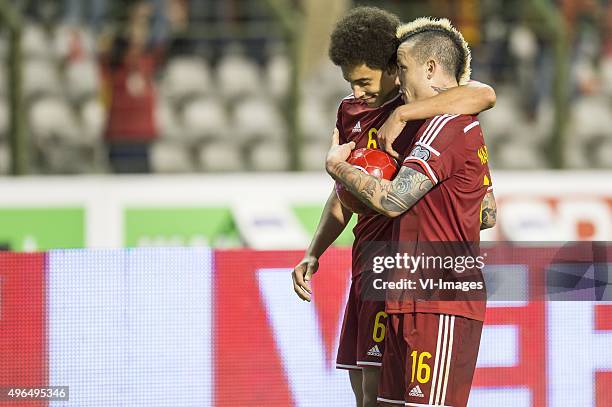 Axel Witsel of Belgium, Radha Nainggolan of Belgium during the UEFA EURO 2016 qualifying match between Belgium and Cyprus on March 28, 2015 at the...