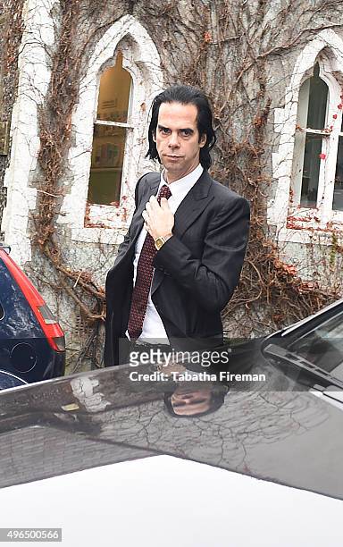 Musician Nick Cave arrives at the inquest into his son's death at Brighton Coroner's Court on November 10, 2015 in Brighton, England. Arthur Cave...