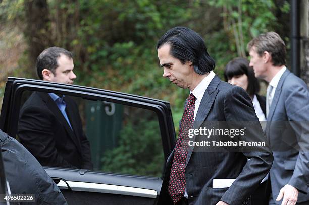 Musician Nick Cave attends the inquest into his son's death at Brighton Coroner's Court on November 10, 2015 in Brighton, England. Arthur Cave aged...