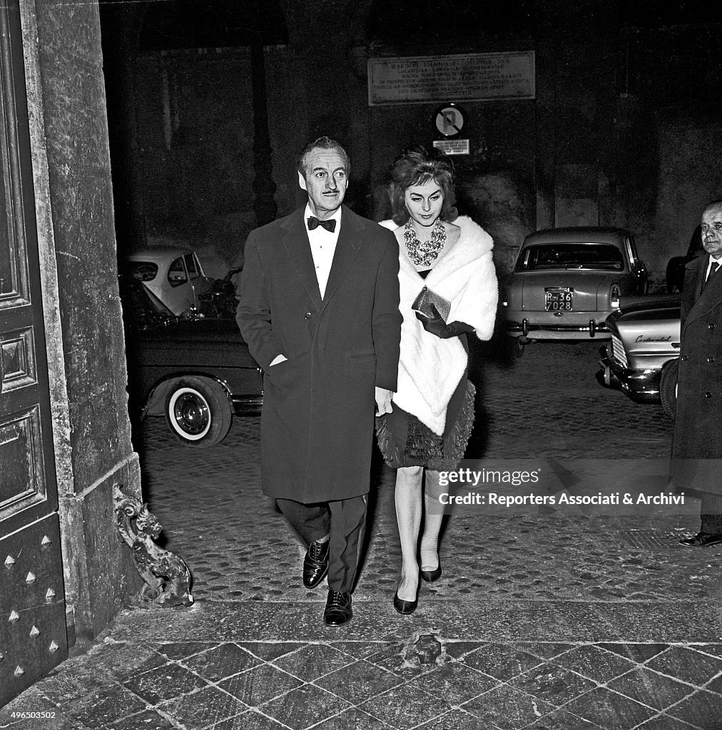 David Niven and his wife Hjordis Paulina Tersmeden in Rome