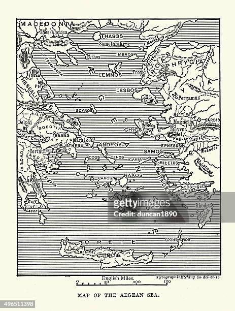 bildbanksillustrationer, clip art samt tecknat material och ikoner med map of the ancient aegean sea - greek islands