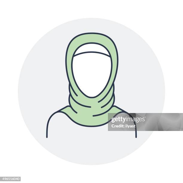 illustrations, cliparts, dessins animés et icônes de femme musulmane - voile religieux