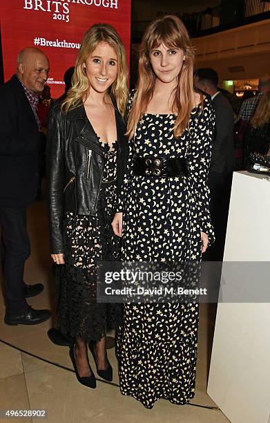 Fawn James and India Rose James attend the BAFTA Breakthrough Brits reception in partnership with Burberry at 121 Regent Street, on November 10, 2015...