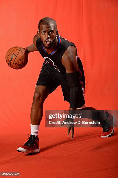 Of the Los Angeles Clippers poses for a portrait during media day at the Los Angeles Clippers Training Center on September 24, 2015 in Playa Vista,...