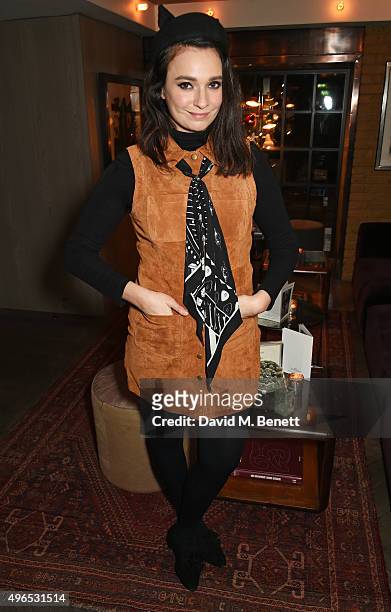 Gizzi Erskine attends a private dinner hosted by Millie Mackintosh to celebrate the launch of her AW15 collection at Pont St Restaurant in the...