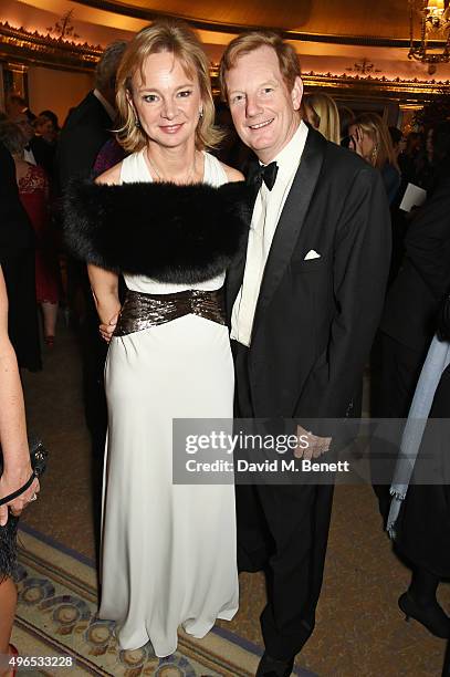 Caroline Stanley , Countess of Derby and Edward Stanley, Earl of Derby, attend the 25th Cartier Racing Awards at The Dorchester on November 10, 2015...