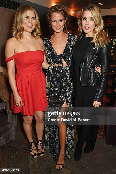 Madeleine Shaw, Millie Mackintosh and Caggie Dunlop attend a private dinner hosted by Millie Mackintosh to celebrate the launch of her AW15...