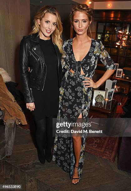 Caggie Dunlop and Millie Mackintosh attend a private dinner hosted by Millie Mackintosh to celebrate the launch of her AW15 collection at Pont St...
