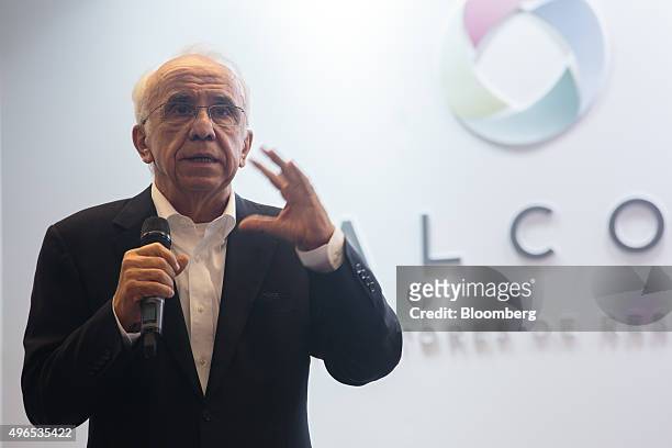 Vicente Falconi, founder of the Falconi management consulting group, speaks at the launching of the Falconi Educacao foundation in Sao Paulo, Brazil,...