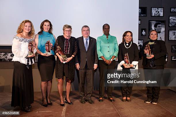 Sara Rosario Velez awarded IOC trophy for Americas, Stavroula Kozompoli awarded IOC trophy for Euope, New Zealand Olympic Committee General Secretary...