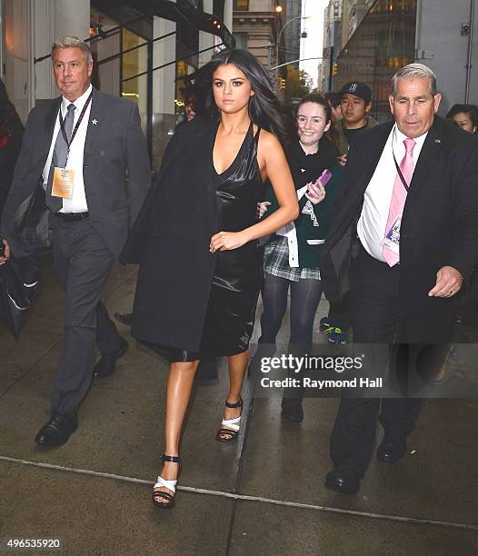 Singer Selena Gomez is seen arriving at the "Victoria's Secret Fashion Show" on November 10, 2015 in New York City.