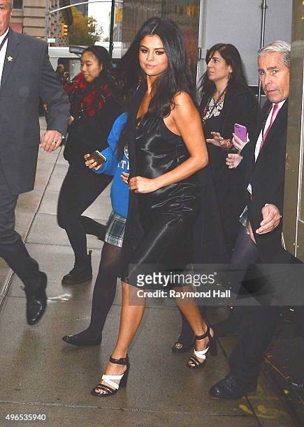 Singer Selena Gomez is seen arriving at the "Victoria's Secret Fashion Show" on November 10, 2015 in New York City.