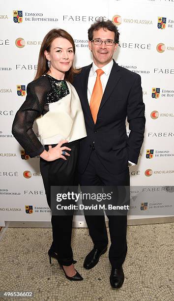 Justine Waddell and Sean Gilbertson, CEO of Faberg,attend as Kino Klassika Celebrates the 90th Anniversary of Eisenstein's Iconic Battleship Potemkin...