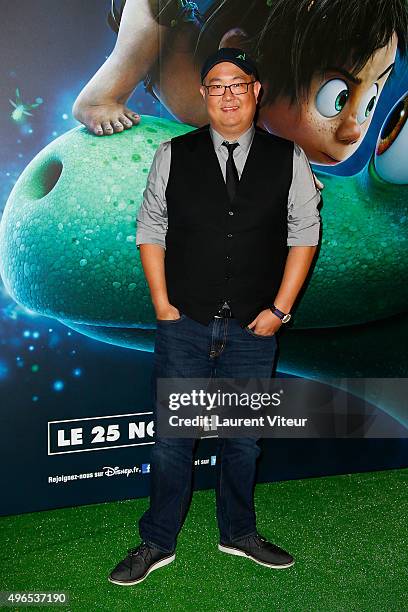 Director Peter Sohn attends "Le Voyage d'Arlo - The Good Dinosaur" Paris Premiere at Le Grand Rex on November 10, 2015 in Paris, France.