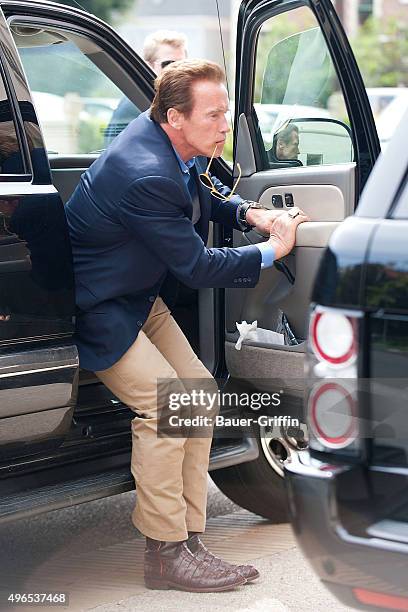 Arnold Schwarzenegger is seen on April 07, 2011 in Los Angeles, California.