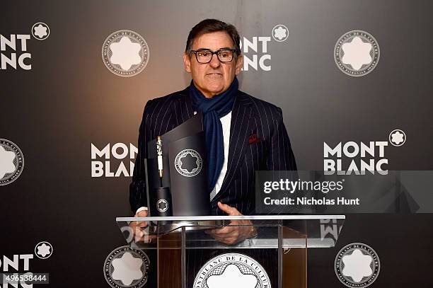 Honoree Peter M. Brant speaks during The 24th Montblanc De La Culture Arts Patronage Award at Kappo Masa on November 10, 2015 in New York City.