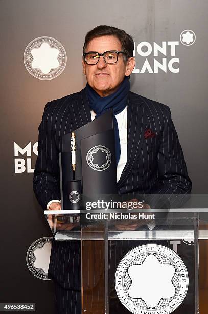 Honoree Peter M. Brant speaks during The 24th Montblanc De La Culture Arts Patronage Award at Kappo Masa on November 10, 2015 in New York City.
