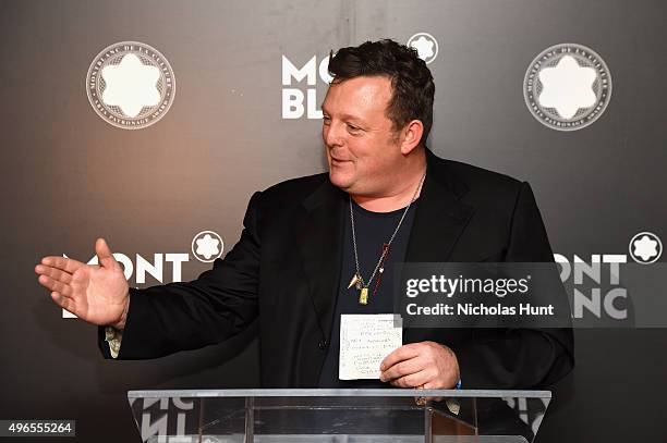 Artist Urs Fischer attends The 24th Montblanc De La Culture Arts Patronage Award honoring Peter M. Brant at Kappo Masa on November 10, 2015 in New...