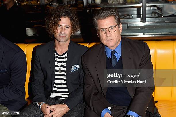 Artist Todd DiCurcio and Vincent Fremont attend The 24th Montblanc De La Culture Arts Patronage Award honoring Peter M. Brant at Kappo Masa on...
