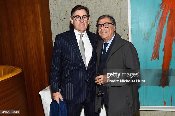 Honoree Peter M. Brant and Bob Colacello attend The 24th Montblanc De La Culture Arts Patronage Award at Kappo Masa on November 10, 2015 in New York...