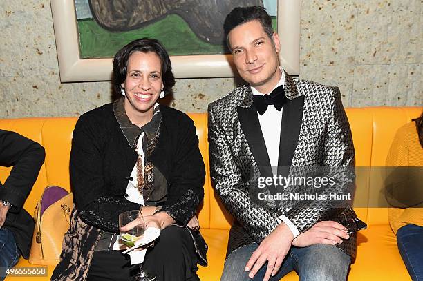 Fashion Director Cameron Silver and a guest attend The 24th Montblanc De La Culture Arts Patronage Award honoring Peter M. Brant at Kappo Masa on...