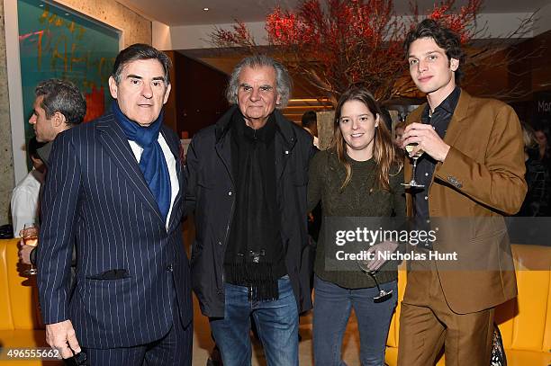 Honoree Peter M. Brant, Patrick Demarchelier, Lindsay Brant and a guest attend The 24th Montblanc De La Culture Arts Patronage Award at Kappo Masa on...