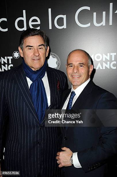 Peter M. Brant and Mike Giannattasio attend 24th anniversary Year of Montblanc De La Culture Arts Patronage Awards at Kappo Masa on November 10, 2015...