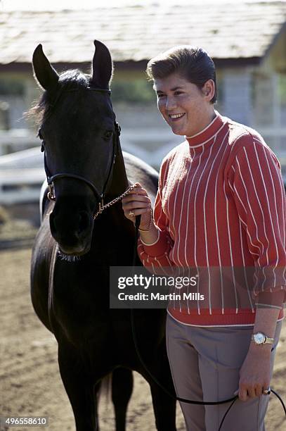 Singer Wayne Newton poses for a portrait with his horse circa 1968.