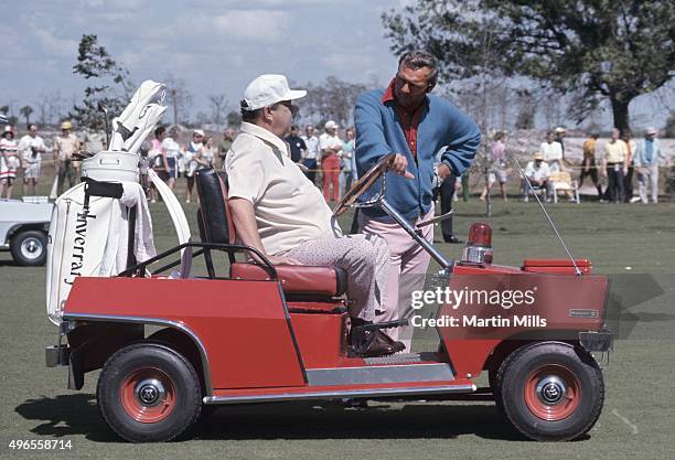 Actor and comedian Jackie Gleason and golfer Arnold Palmer during Jackie Gleason's Inverrary Classic golf tournament in Lauderhill, Florida.