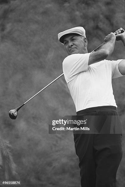 Golfer Ben Hogan plays golf in 1970.