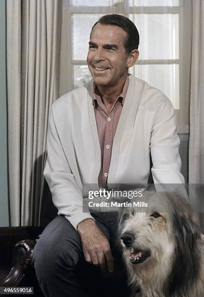Actor Fred MacMurray and Tramp on the set of 'My Three Sons' in 1968 in Los Angeles, California.