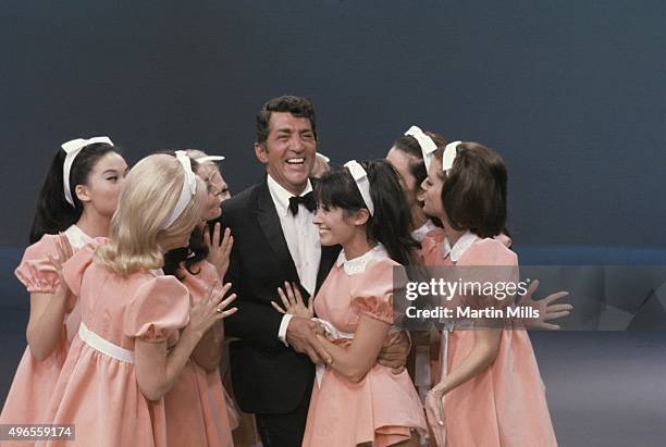 Entertainer Dean Martin on the set of 'The Dean Martin Show' in 1967 in Los Angeles, California.