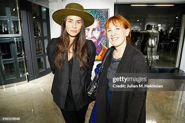 Agnes Gregoire and Tasya Van Ree attend the launch of PhotoManagement at galerie Opera on November 10, 2015 in Paris, France.