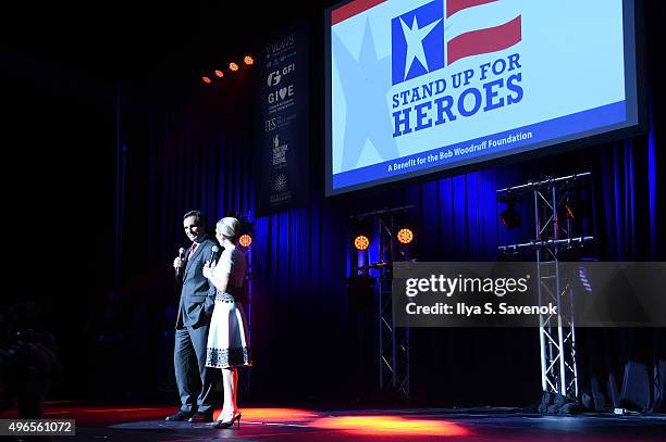 Co-founders of the Bob Woodruff Foundation Bob Woodruff and Lee Woodruff attend the New York Comedy Festival and the Bob Woodruff Foundation's 9th...