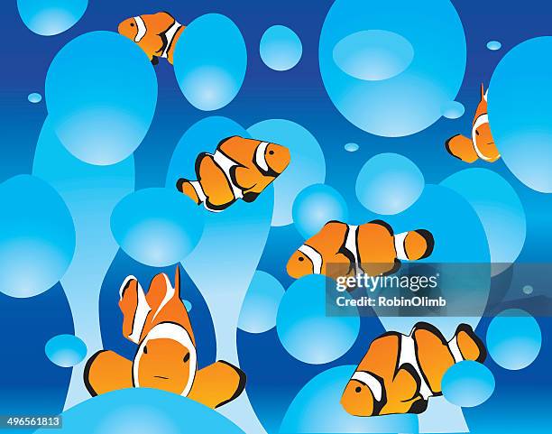 bubble lamp clown fish - lava stock illustrations
