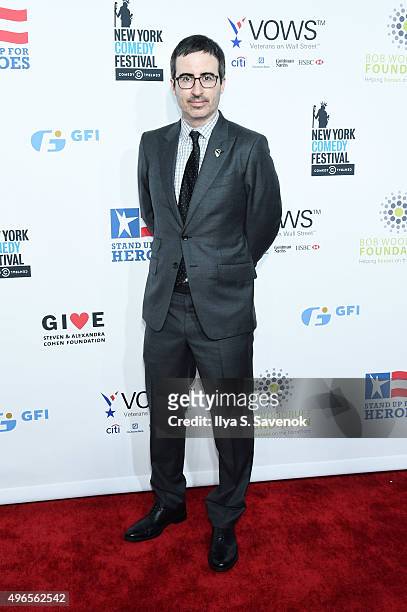 Comedian John Oliver attends the New York Comedy Festival and the Bob Woodruff Foundation's 9th Annual Stand Up For Heroes Event on November 10, 2015...