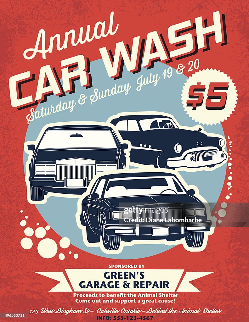 Retro Style Car Wash Ad