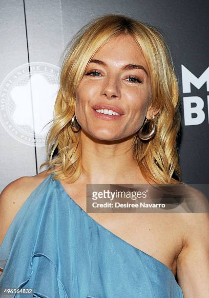 Actress Sienna Miller attends the 24th Anniversary Year Of Montblanc De La Culture Arts Patronage Awards at Kappo Masa on November 10, 2015 in New...