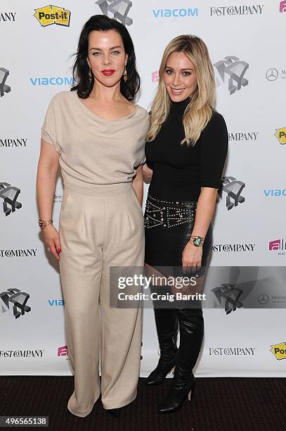 Actors Debi Mazar and Hilary Duff appears during "Inside TV Land's Hit Show "Younger" With TV Icon Darren Star, Patricia Field And Debi Mazar" at The...