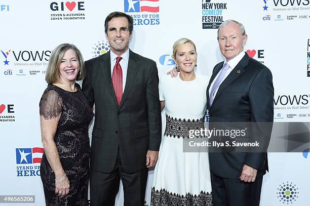 Deanie Dempsey, co-founders of the Bob Woodruff Foundation Bob Woodruff and Lee Woodruff, and Army General Martin E. Dempsey attend the New York...