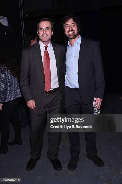 Co-founder of the Bob Woodruff Foundation Bob Woodruff and comedian Ray Romano attend the New York Comedy Festival and the Bob Woodruff Foundation's...