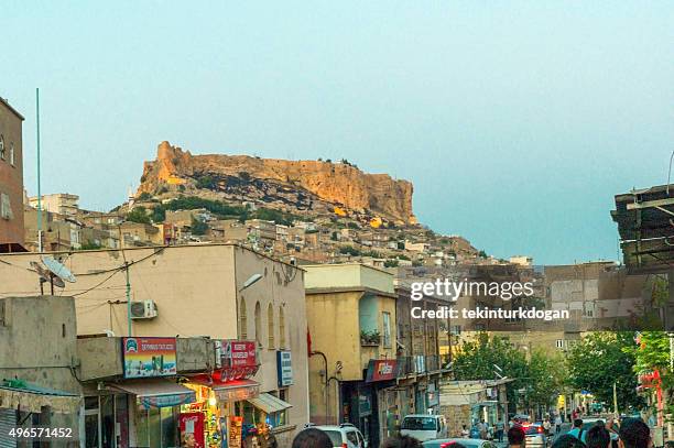commercial district of middleeastern town mardin in turkey - touristical stock pictures, royalty-free photos & images