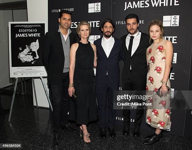 Rajendra Roy, Cynthia Nixon, Josh Mond, Christopher Abbott, and Makenzie Leigh attend opening night of MOMA's eighth annual Contenders featuring The...